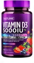 Built by Nature Chewable Vitamina D3 5000 IU - Vitamina D Suplemento Chews - Sugar Free & Natural Berry Flavor - 60 tabletas