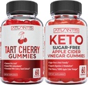 Atlantis Nutrition Tart Cherry 60 Gummies + 설탕 무료 Keto Apple Cider Vinegar 60 Gummies