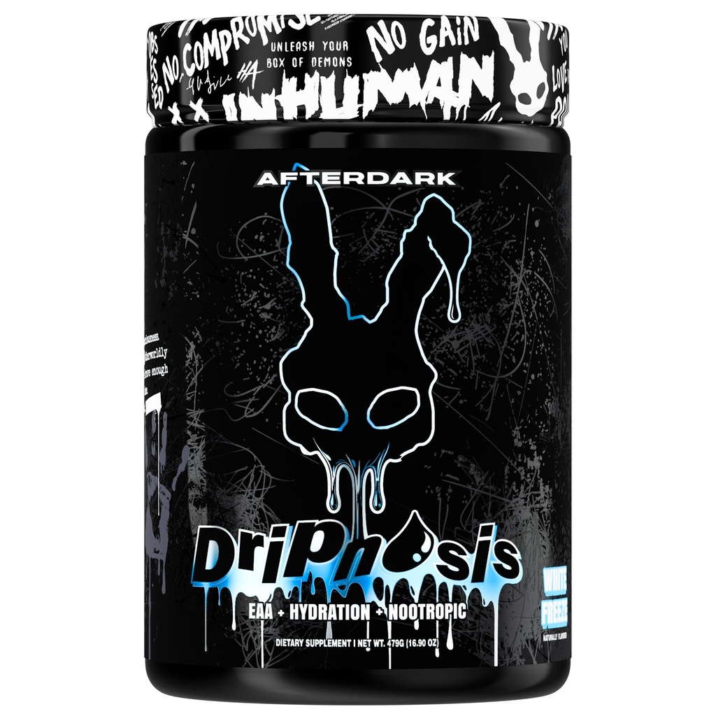 AFTERDARK Dripnosis, Intra and Post Workout Powder, BCAA and EAA Amino Acids, Coconut Water Electrolytes, Nootropics for Focus and Recovery, Stimulant Free, [Flavor] (White Freeze)
