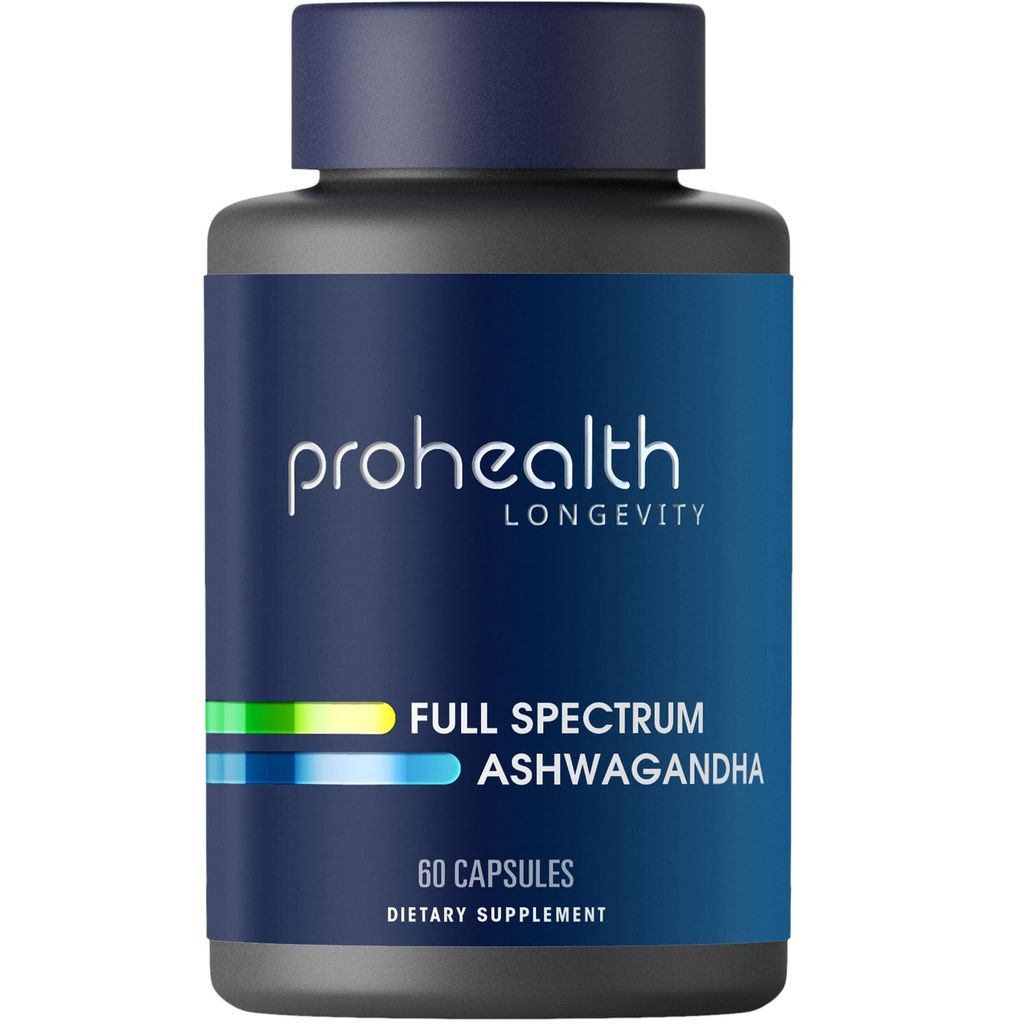 ProHealth Ashwagandha Supplement 60 Capsules, Organic Root Extract & Powder, Ashwagandha for Women & Men, Supports Stress & Sleep