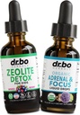 Zeolit Detox & Adrenal Focus Support - Clinoptilolite Zeolit pre deti a dospelých Tekuté kvapky s vitamínmi B12 a D - Organické nadobličky a zameranie sa na pokojný prírodný mozog, pamäť únava stres Pozor