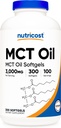 Nutricost MCT Oil Softgels 1000mg, 300 SFG (3.000mg Serv) - mare pentru Keto, Ketosis, și Ketogenic Diete