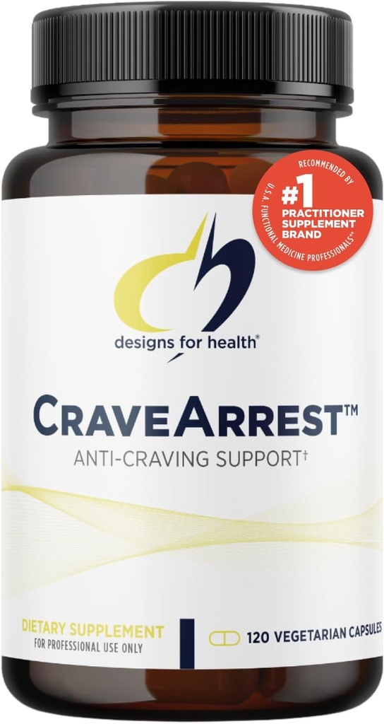 Diseños para CraveArrest - L-Tyrosine Anti-Craving Support Suplemento con 5-HTP, B6, Rhodiola, B12 - Diseñado para Serotonin + Dopamine Support (120 Capsules)