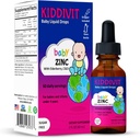 Kiddivit Baby Zinc Liquid Drops with Elderberry, Vitamin D3 & C - Gentle Ammune Supplemen - 60 Daily Servings, Inulin Forfied Prebiotic Fiber - Sugar Free, Gluten Free, Vegetarian, 2oz
