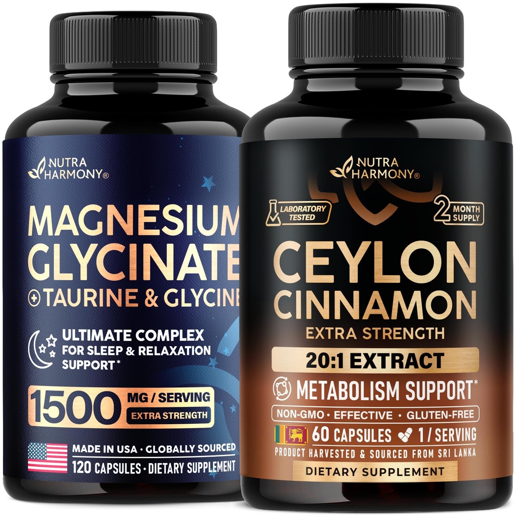 NUTRAHARMONY Ceylon Cinnamon & Magnesium Glycinate with Glycine Capsules