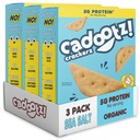 cadootz | Sea Salt | Organic Protein Kids Snack with 5g Protein, Clean Label, Gluten Free, No Seed Oils, No Artificial Dyes, Kosher Better-for-You School Lunch Snack | 3 Pack