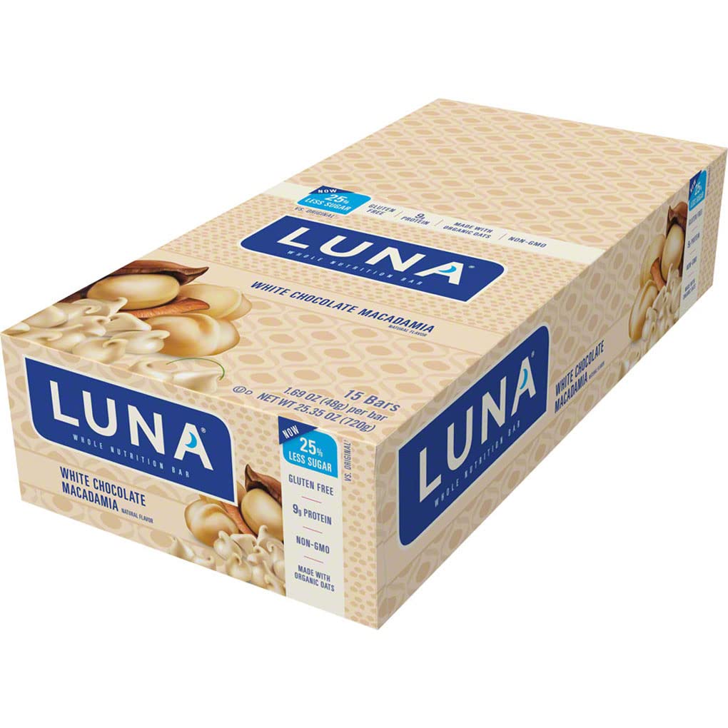 Luna Bar Wht Choc Mcdma C Size 15ct Luna Bar White Choc Macadamia 1.69z