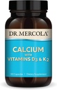 Dr. Mercola Calcium with Vitamins D3 " K2 - Supports Bone " Heart Health* - Calcium with Vitamins D3 ' K2 - Eggshell-Derived - Non-GMO, Gluten-Free " Soy Free - 90 Capsules (90 Servings)
