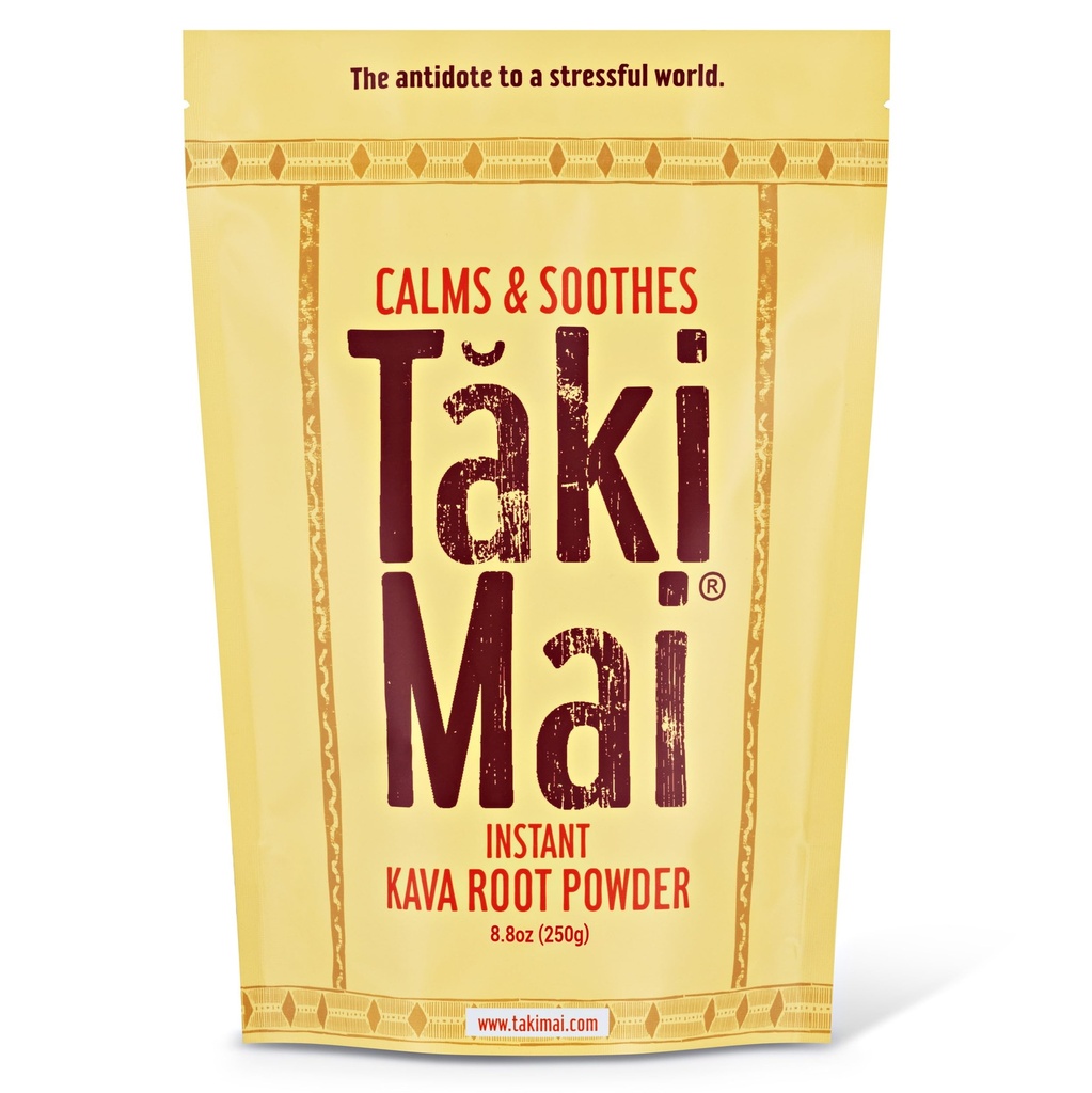 Taki Mai Instant Kava Kava Powder 8.8 oz – Pure Noble Kava Root Powder, Natural Relaxation Aid for Calmness, Stress Relief, and Sleep Support, No-Strain Mix Rapid Calm Rituals