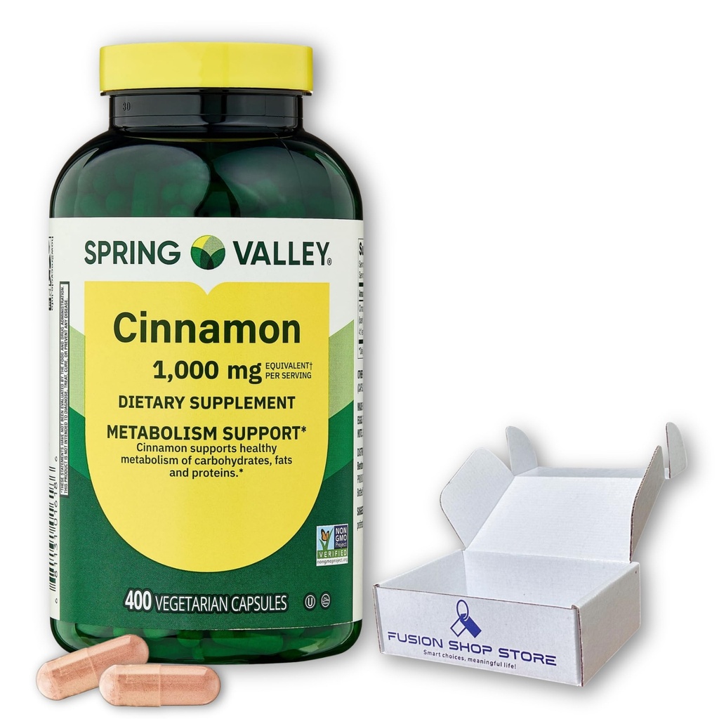 Cinnamon Extract Capsules 400 Count, Boxed By Fusion Shop Store