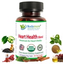 Bodymune Heart Health Blend Cholesterol Support – Organic Cardiovascular & Circulation Supplement – with Green Tea, Pomegranate & Black Seed Oil – 30Capsules – USDA Organic, Vegan