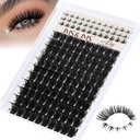 JMS&JMS Fluffy Lash Clusters 300D with Bottom Fairy Lashes, Volume Eyelash Clusters 12-20mm, D Curl Eyelash Extension, Supersoft Individual Lashes Wispy Cluster Lashes Dramatic Full Look Eyelash