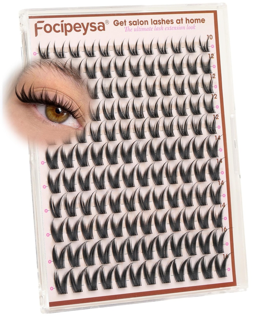 Focipeysa Wispy Lash Clusters Manga Cluster Eyelash Extensions Wispy Eyelash Clusters 10-16mm Spike Clusters Lash Extensions C-Curly Daily Wear Natural Eyelashes Clusters Thin Soft Band Cluster Lashes