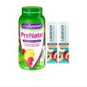 Vitafusion Prenatal Multivitamins with Folate and 50mg DHA,Dietary Supplement for Women- Natural Raspberry and Lemonade Flavor- 180 Gummies - Bonus 2 Sugar-Free White Peach Hydration Sticks