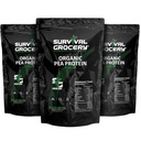 Survival Grocery® Organic Pea Protein - Organic, Non-GMO, North American Grown & Produced, Gluten Free, Vegan, Survival Grade Protective Bulk Bags with Long Shelf Life (15 lbs./3 Bags)