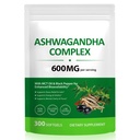 Ashwagandha Supplements 300 Count for Women & Men, 600mg Ashwagandha Extract Complex with MCT Oil & Black Pepper, Extra Strength Stress & Mood Support, Non GMO Formula, Vegetarian Softgel Capsules