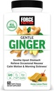 FATOR DE FORÇA Gentil Ginger Mastiga para alívio de náuseas, doença de movimento e doença matinal, Suplemento de gengibre com vitamina B6 para apoio digestivo, Não-GMO, Flavor de gengibre mel-lemon, 60 mastigação suave
