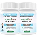 Carbonyl Iron Tablet 65 mg with 270 mg Vitamin C |180 Days Supply | for Women/Men | High Potency Bariatric Vitamins for WLS Patients Including Gastric Bypass | Dye Free (2)