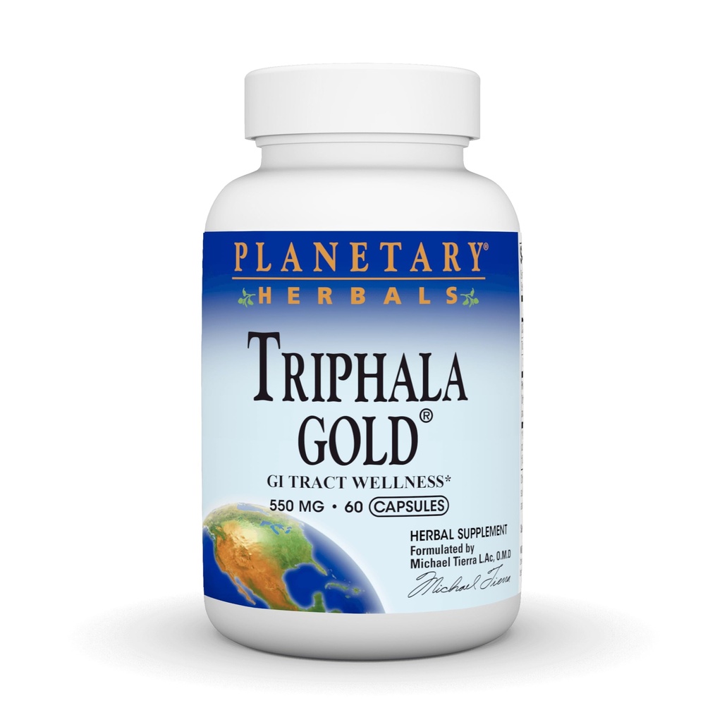 Planetary Herbals Triphala Gold 550mg, Cleanser for GI Tract Wellness, 60 Vegetarian Capsules | Support for GI Tract Wellness