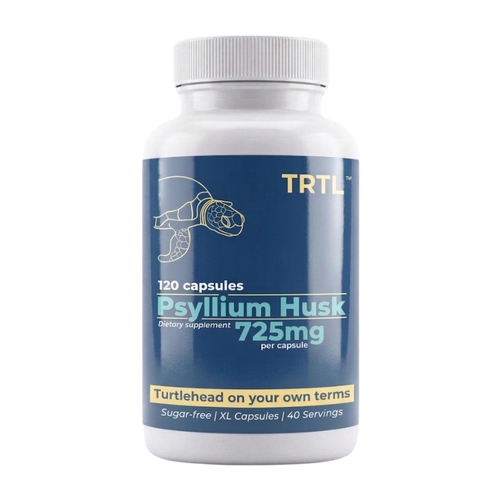 TRTL Psyllium Husk Capsules – 120 ct | Fiber Supplement for Gut Health Support & Digestive Regularity | Packaged & Tested in USA, Non-GMO | 2.2g Fiber per Serving