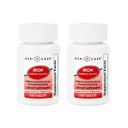 GeriCare Ferrous Sulfate Tablets 325mg, Elemental Iron 65 mg High Potency Iron Supplement | Dietary Supplement 100 Count. (Pack of 2)