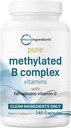 Mikro Malzemeler Pure Me Complex, 240 Capsules | 11-in-1 Formula ile B12, Thiamin, Folate, Inositol, Choline & Vitamin C | Supports Energy, Mood & Nerve Health | Filler Free, Non-GMO