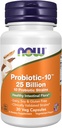 NOW Foods Supplements, probiootikum-10TM, 25 miljardit, 10 probiootilist tüve, piima, soja ja gluteenivaba, tüvi kontrollitud, 30 Veg kapslit