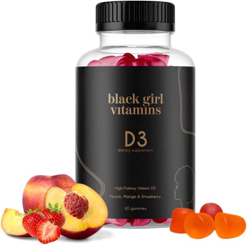Black Girl ויטמינים - ויטמין D3 Gummies, עבור Immune, אנרגיה ותמיכה העצם, 2000IU (50mcg) ויטמין D לכל המשרת, ויטמין D ללא גלוטן