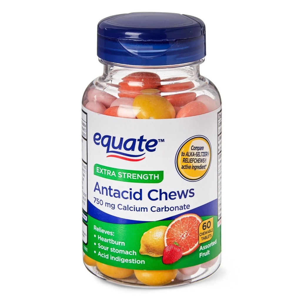 Chewable Antacid Tablets – Heartburn Relief, Antacids for Acid Reflux, Indigestion Relief, Digestive Support Chews, Antiacid, Heart Burn Relief, 60 Fast-Acting Tablets + UB Store Sticker (Pack of 1)