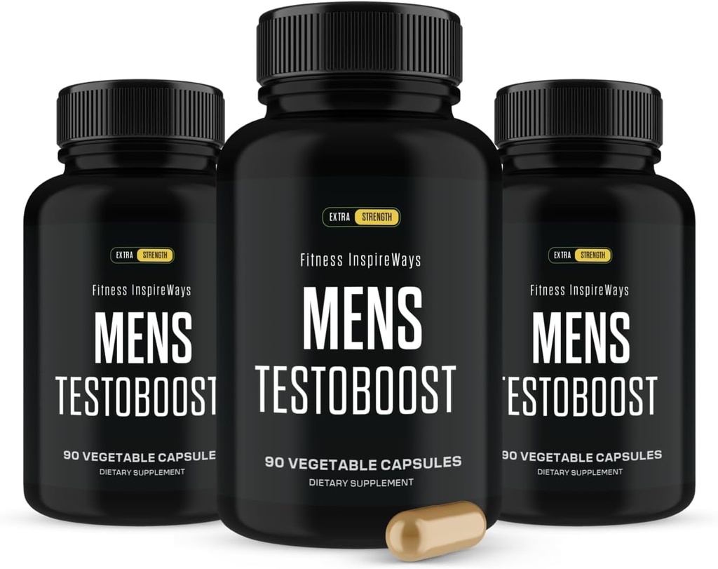 Mens Testboost Max Pills, Mens Testboost for Strength and Stamina, Testoboost Support Increase Energy (Single Pack, 90 Capsules) (3-Bottles)