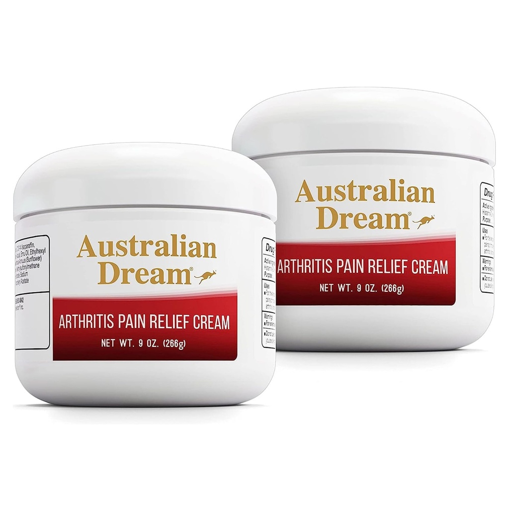 Australian Dream Arthritis Pain Relief Cream - Soothing & Non-Greasy - Powerful Topical Arthritis Pain Relief - Good for Muscle Aches or Joints - 9 oz Jars (2 Pack)