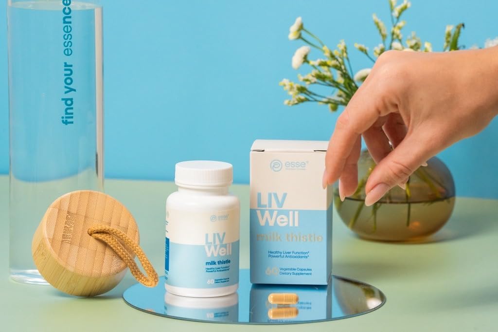 ESSE Vegan Milk Aquesttle suplementari amb Sussame i Artichoke Extract - Avançat HPLC Tested per Purity - 80% Silymarin Thistle per al Clearse Detox i reparació de la pell de salut, 60 Capules