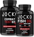 Jocko Palivové doplňky Bundle - Testovací posilovač pro muže + Omega 3 Rybí olej (2 Pack) Výkonný antioxidant & Muscle Builder
