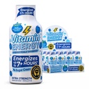 Vitamin Energy Blue Raspberry Twist Extra Strength Energy Shot, 10 Pack - Up to 7 Hrs, 260mg Natural Caffeine, Zero Sugar - Electrolytes + BCAAs, Hydration, B12 B6 Niacin, 1.93 fl oz, Keto Vegan