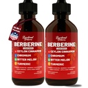 Berberine Drops with Ceylon Cinnamon Supplement, Berberine HCL, Chromium, Bitter Melon & Turmeric Liquid Drops for Immune Health & Metabolic Support, Fast Absorption - 4 fl oz