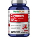 NusaPure Cayenne Pepper Capsules, 150 mg, 350 Veggie Capsules (Non-GMO, Vegan)