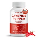 Cayenne Pepper 8-in-1 Formula - with Cinnamon, Ginger Turmeric, Odorless Garlic, Artichoke Non-GMO, Gluten-Free, Soy-Free