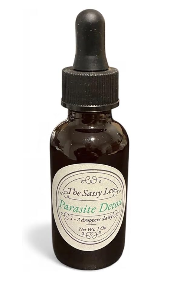 Parasite Detox Tincture with Fulvic Acid Binder Combo, Burdock Root, Black Walnut Hull Clove, and Wormwood, 1 Oz, Herbal Detox