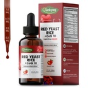 Q'ankyaq Red Yeast Rice with CoQ10 Liquid, Omega-3, Citrus Bioflavonoids | Cholesterol & Heart* Support Supplements, 1200mg Red Yeast Rice Extract, Sugar Free, 60mL