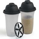 SIGNORA WARE Shaker Bottles | 17-Ounce Plastic Protein Shake Bottle for Meal Replacement Shakes & Smoothies, Beverages, Mixing Salad Dressing & Sauces, Margarita, & More | 2 Pack