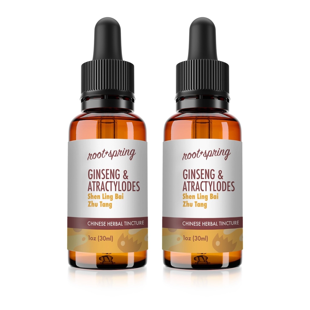 Ginseng & Atractylodes Liquid Extract – Shen Ling Bai Zhu Tang Concentrate with Dropper – Shen Ling Bai Zhu San Wan Pian Herbal Tincture - Natural TCM Herb Blend Supplement (Pack of 2)