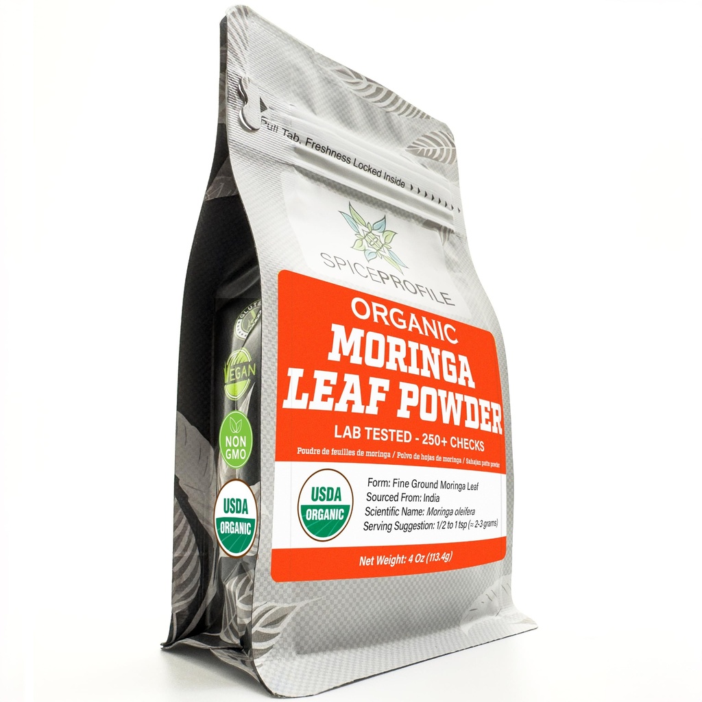 Spice Profile Organic Moringa Powder | 4 oz | Lab Tested