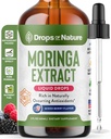 Moringa Liquid Drops Supplement – Vegan, Gluten Free – Greens Superfood Powder & Moringa Capsules Alternative – Mix with Tea Drinks – Packed with Antioxidants for Natural Vitality (Mixed Berry, 60 mL)