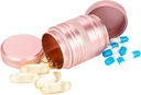 Metal Pill Box Pill Case 2 Times bir gün - Daily Pill Konteyner Portativ Travel Medicine Pocket Purse Medicine Vitamin / Fish Oil / Supplements üçün Organizer