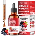 8in1 Brain Health Support Liquid with Gotu Kola, Bacopa, Skullcap, Panax Ginseng, Ginkgo Biloba, Sage Leaf, Holy Basil and Rosemary - 30ml 1 Fl Oz