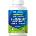 Rite Aid RA DS Glucosamine Chondr + MSM & Turmeric 180 Count, Supports Healthy Cartilage, Protects Joints and Bones, Antioxidant Formula