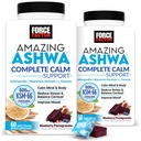 Force Factor Amazing Ashwa Complete Calm Support, KSM-66 Ashwagandha, Like Ashwangandha Gummies to Promote Calm & Relaxation with Magnesium & L-Theanine, Blueberry Pomegranate, 120 Soft Chews, 2-Pack