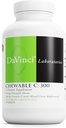DaVinci Labs Chewable C-300 - Suplemento de Apoyo Salud Inmunitaria, Producción Colesteral y Colágeno - Con Vitamina C, Pectina y Más - Sin gluten - Naranja Pineapple Flavor - 90 Tabletas Vegetarianas