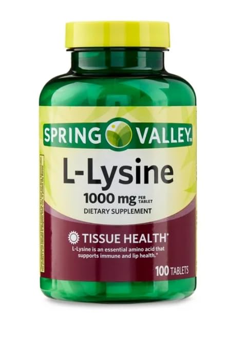 L-Lysine 1000mg, 100 Tablets – Essential Amino Acid for Immune Support, Collagen & Lip Health – Comparable to Leading Brand (Pack-1)