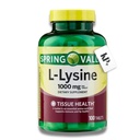 L-Lysine 1000mg Tablets, Lysine, Essential Amino Acid for Immune Support, Collagen Formation, and Skin Health, High Potency Lysine Supplement, 100 Count, Gluten-Free, Pack of 1